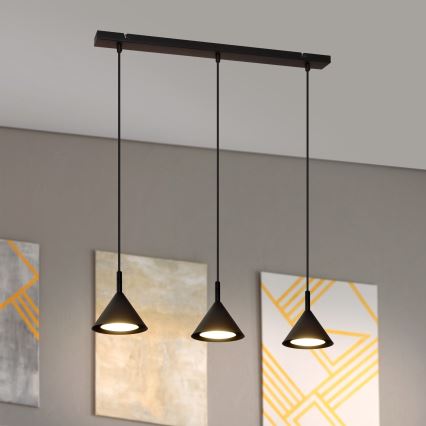 Luster na sajli ETNA 3xGX53/10W/230V crna
