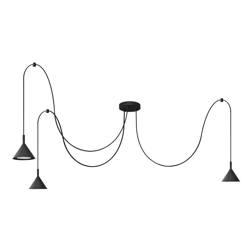 Luster na sajli ETNA 3xGX53/10W/230V pauk crna