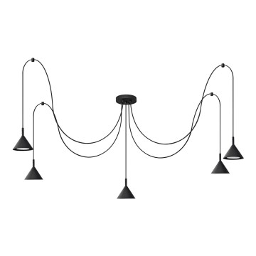 Luster na sajli ETNA 5xGX53/15W/230V pauk crna