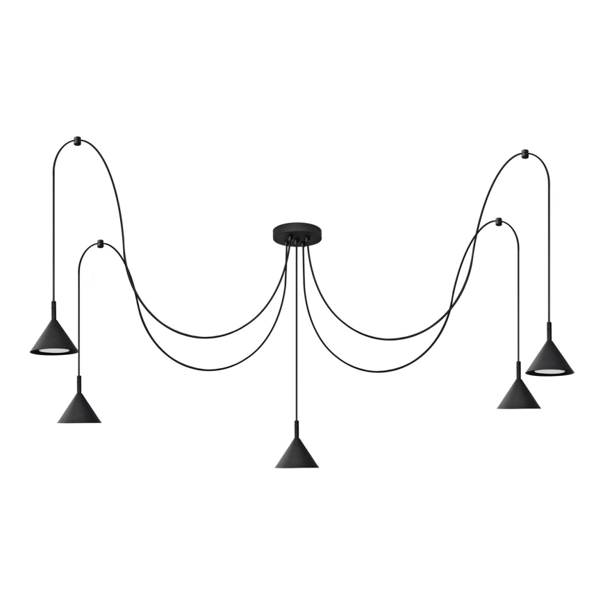 Luster na sajli ETNA 5xGX53/15W/230V pauk crna