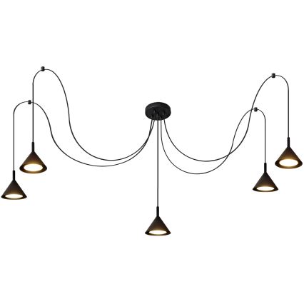 Luster na sajli ETNA 5xGX53/15W/230V pauk crna