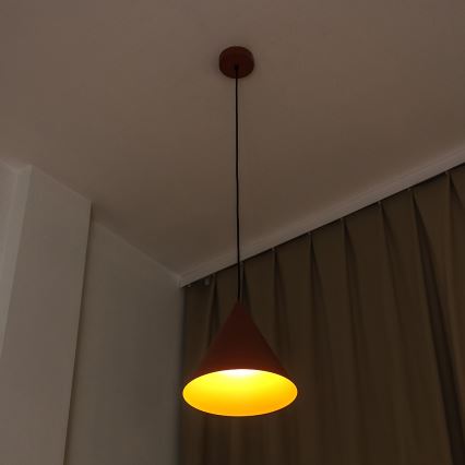 Luster na sajli ETNA II 1xE27/15W/230V, promjer 25 cm, u narančastoj boji