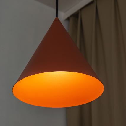 Luster na sajli ETNA II 1xE27/15W/230V, promjer 25 cm, u narančastoj boji