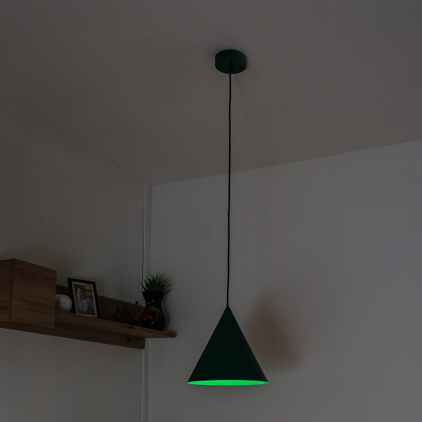 Luster na sajli ETNA II 1xE27/15W/230V, promjer 25 cm, zelene boje