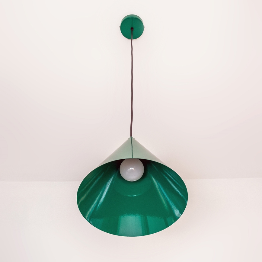Luster na sajli ETNA II 1xE27/15W/230V, promjer 25 cm, zelene boje