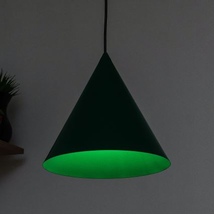 Luster na sajli ETNA II 1xE27/15W/230V, promjer 25 cm, zelene boje