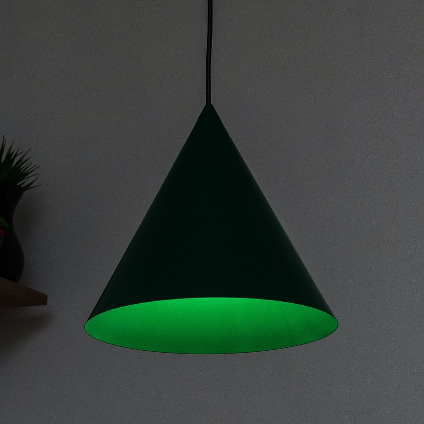 Luster na sajli ETNA II 1xE27/15W/230V, promjer 25 cm, zelene boje