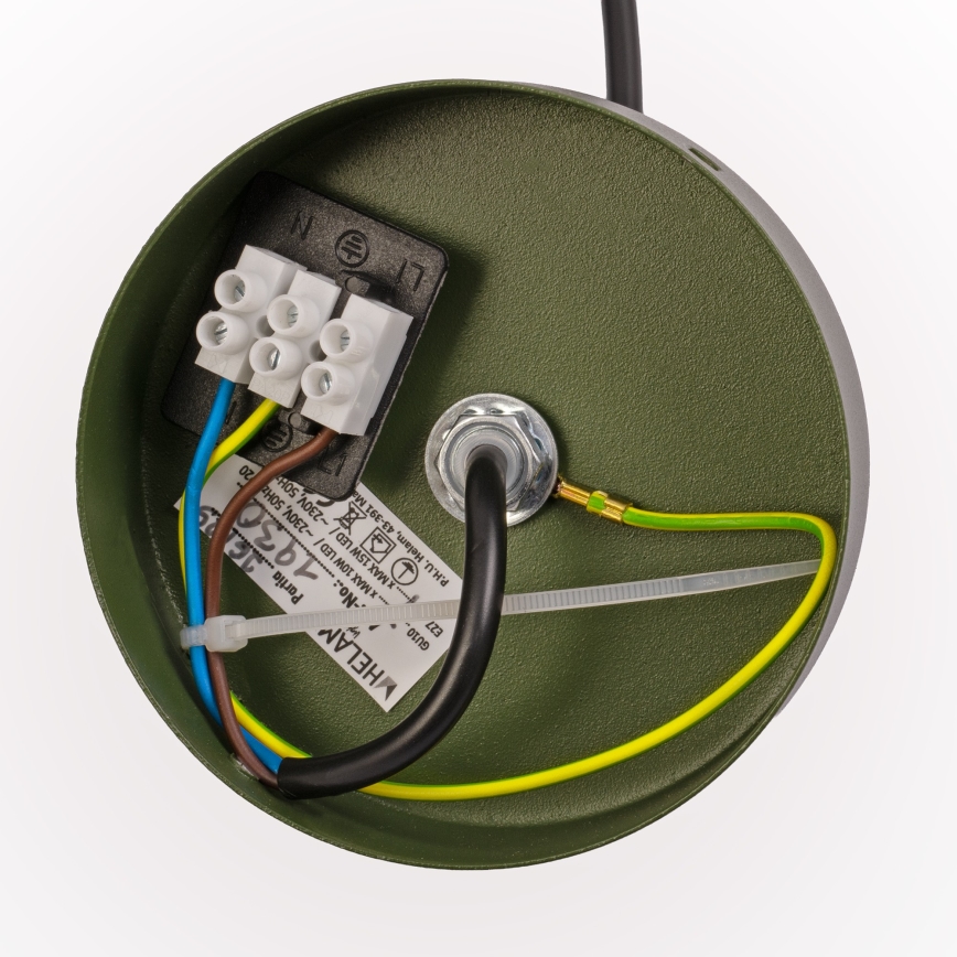 Luster na sajli ETNA II 1xE27/15W/230V, promjer 25 cm, zelene boje