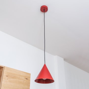 Luster na sajli ETNA II 1xE27/15W/230V Ø 18,5 cm crvena