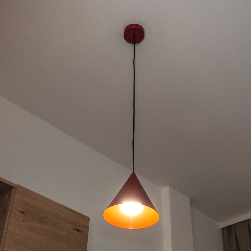 Luster na sajli ETNA II 1xE27/15W/230V Ø 18,5 cm crvena