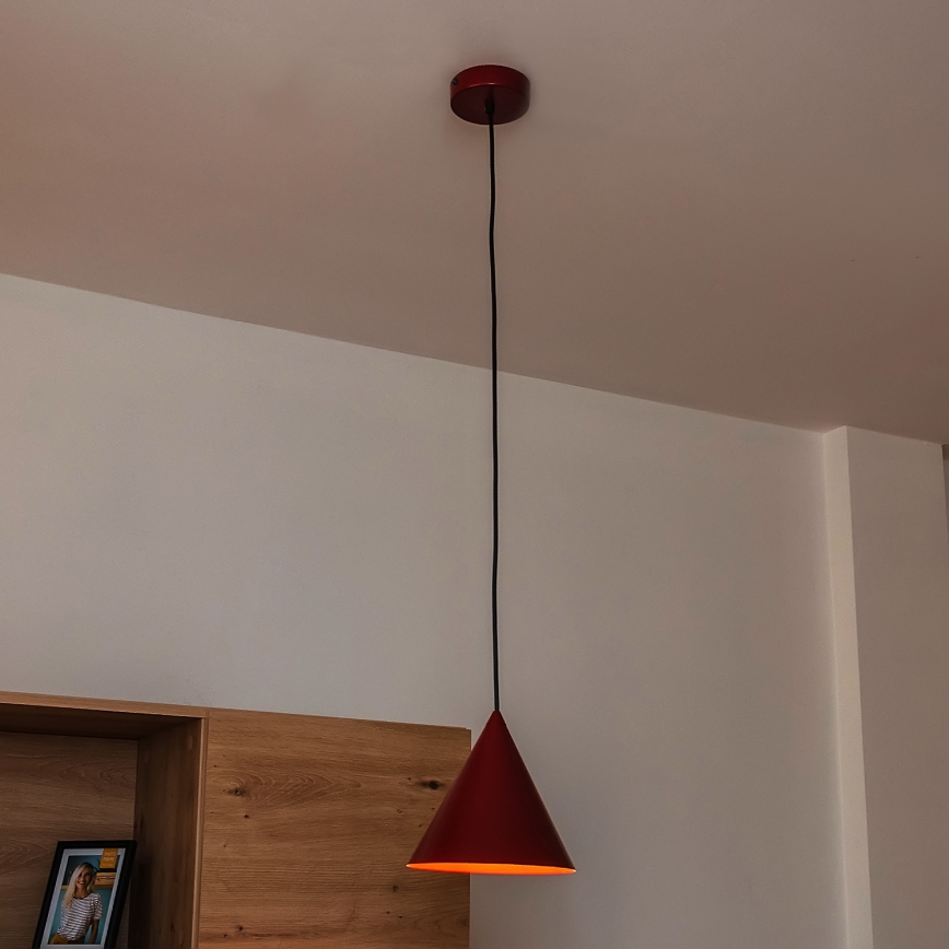Luster na sajli ETNA II 1xE27/15W/230V Ø 18,5 cm crvena
