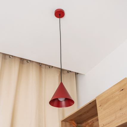 Luster na sajli ETNA II 1xE27/15W/230V Ø 18,5 cm crvena
