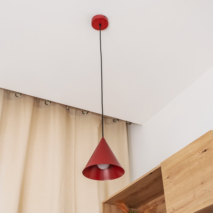 Luster na sajli ETNA II 1xE27/15W/230V Ø 18,5 cm crvena