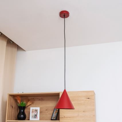 Luster na sajli ETNA II 1xE27/15W/230V Ø 18,5 cm crvena