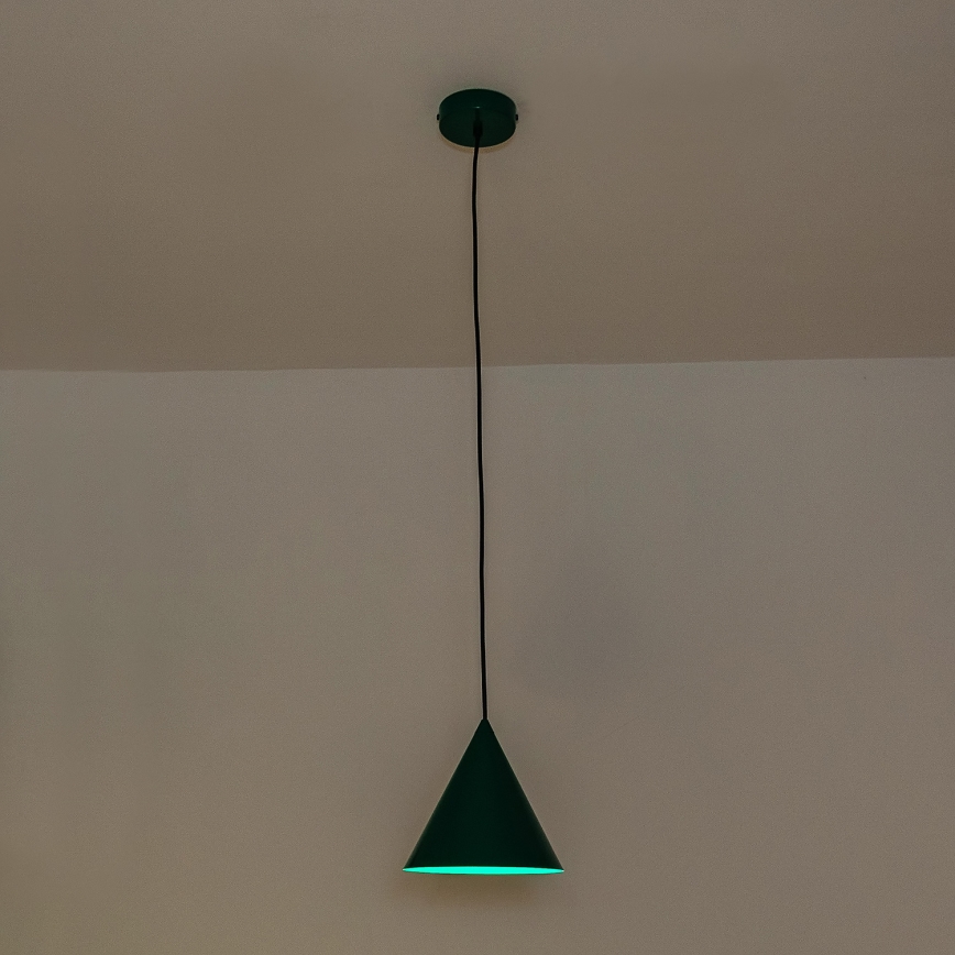 Luster na sajli ETNA II 1xE27/15W/230V Ø 18,5 cm, zelene boje