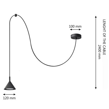 Luster na sajli ETNA LONG 1xGX53/15W/230V crna