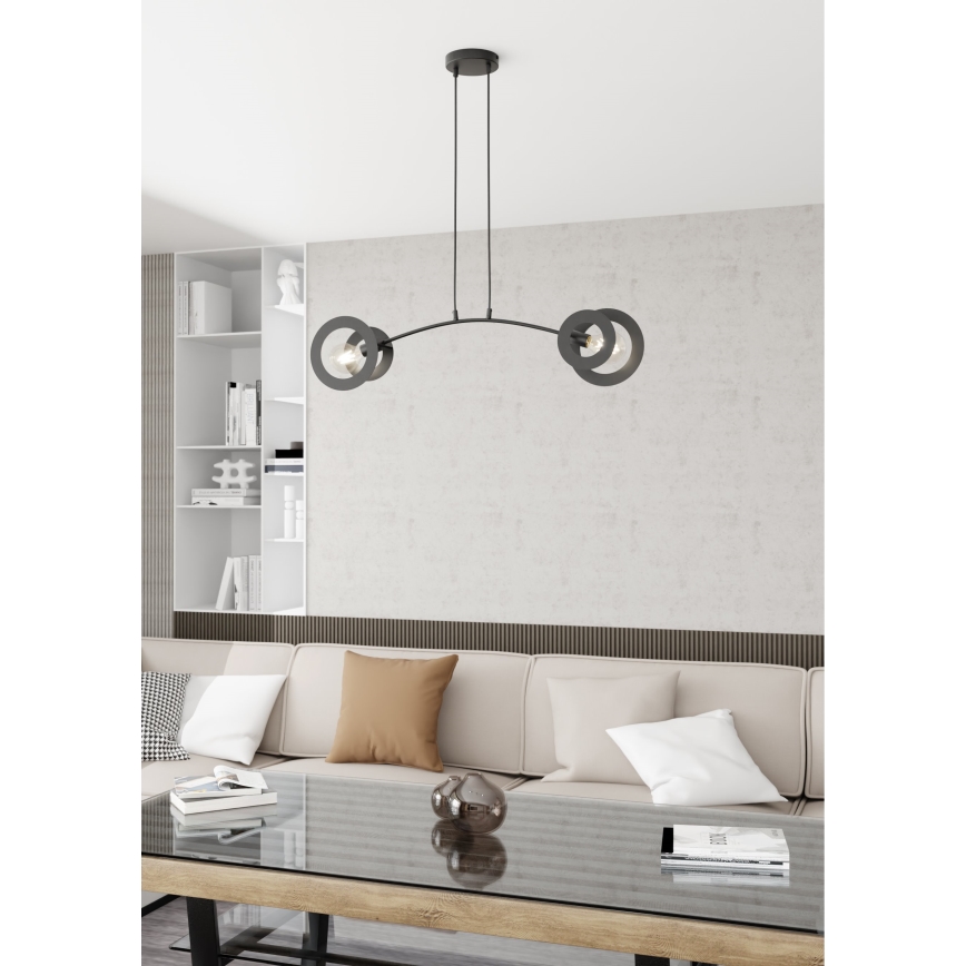 Luster na sajli EUFORIA 2xE27/15W/230V crna