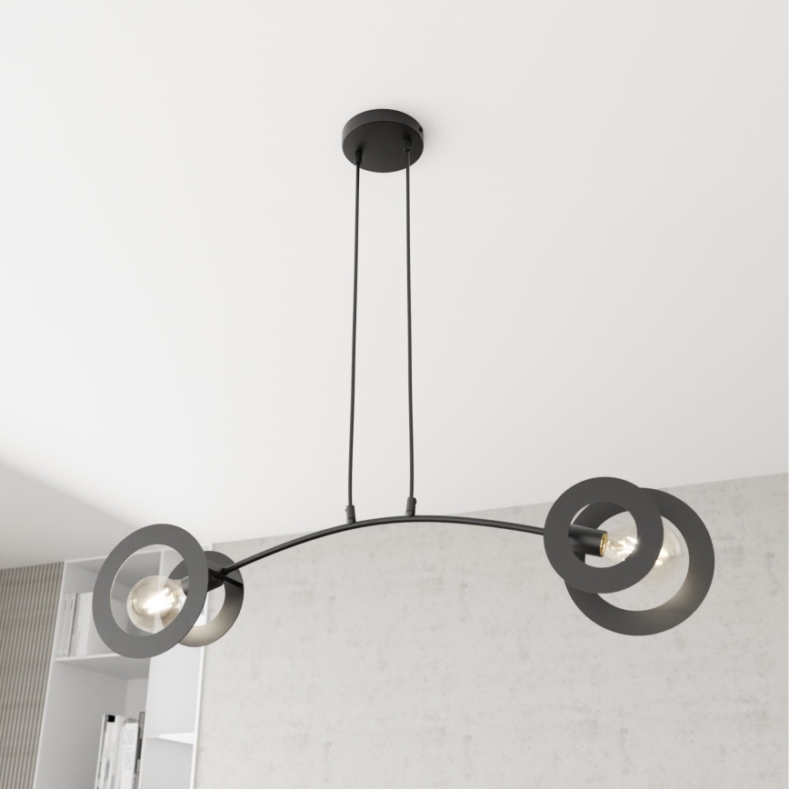 Luster na sajli EUFORIA 2xE27/15W/230V crna