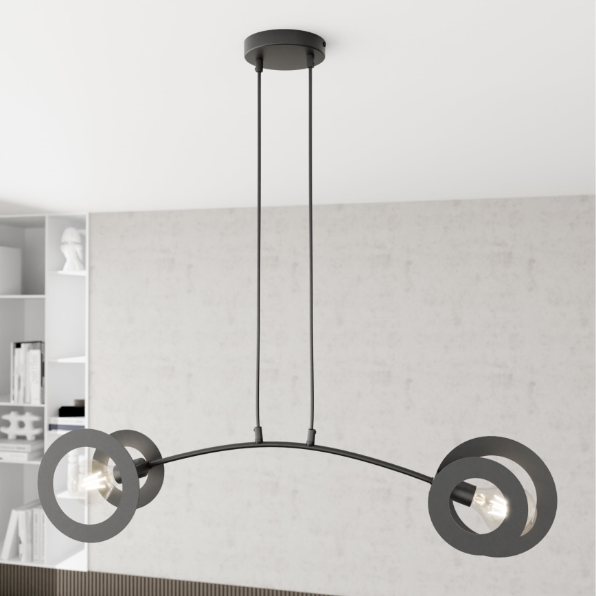Luster na sajli EUFORIA 2xE27/15W/230V crna