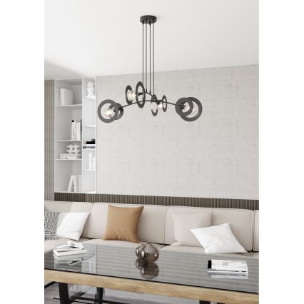 Luster na sajli EUFORIA 4xE27/15W/230V crna