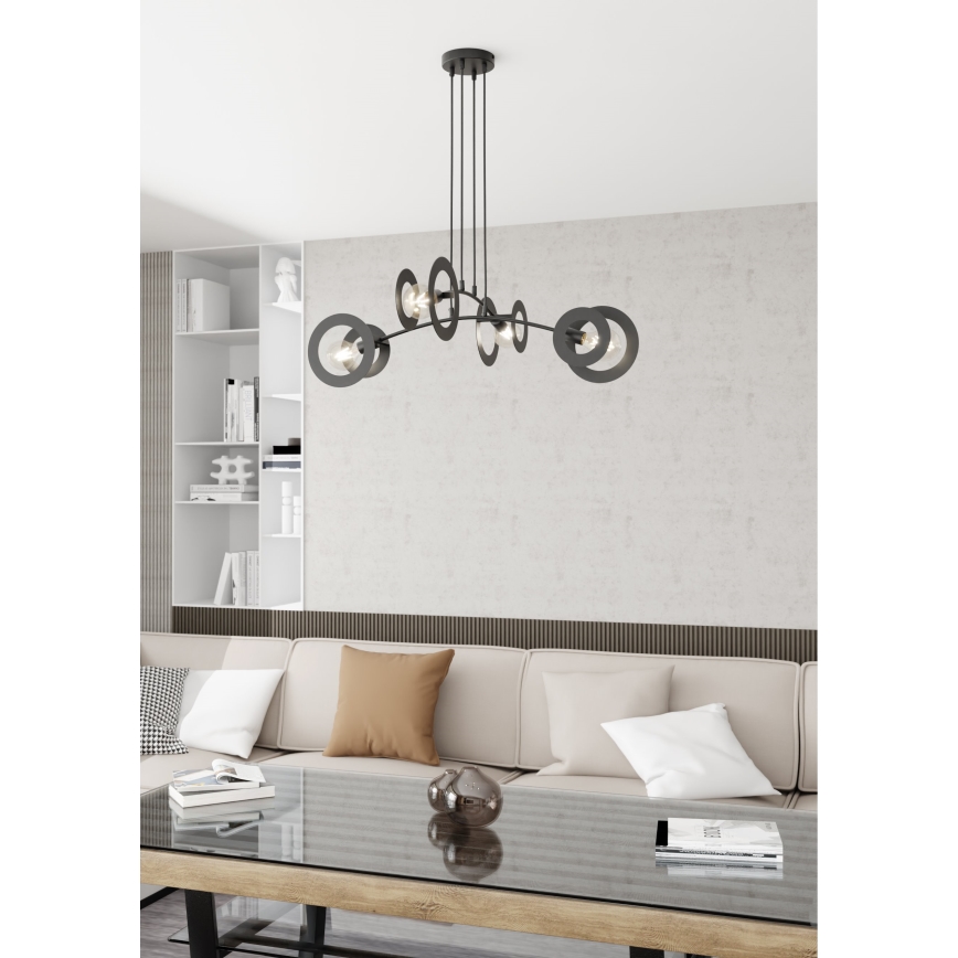 Luster na sajli EUFORIA 4xE27/15W/230V crna