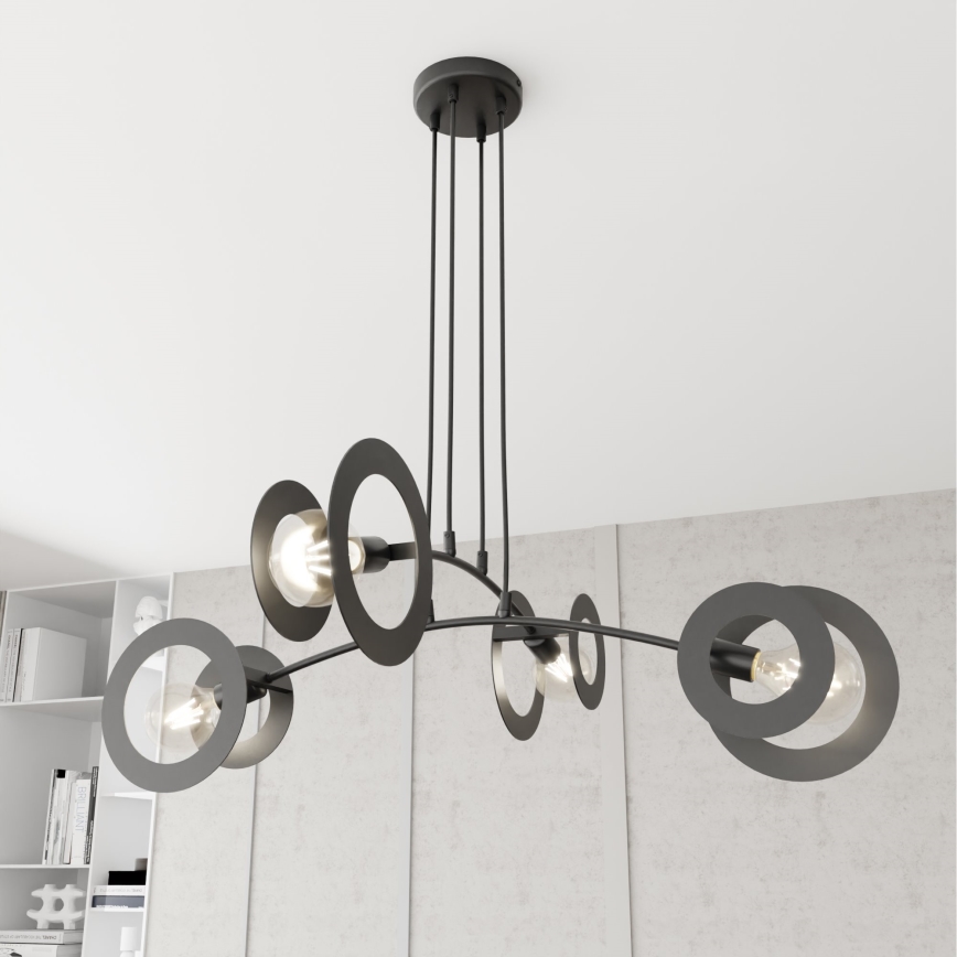 Luster na sajli EUFORIA 4xE27/15W/230V crna