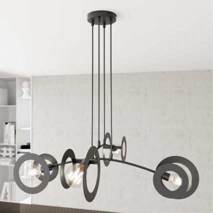 Luster na sajli EUFORIA 4xE27/15W/230V crna