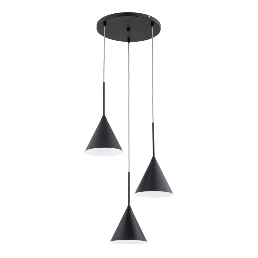 Luster na sajli FABO 3xE14/10W/230V crna