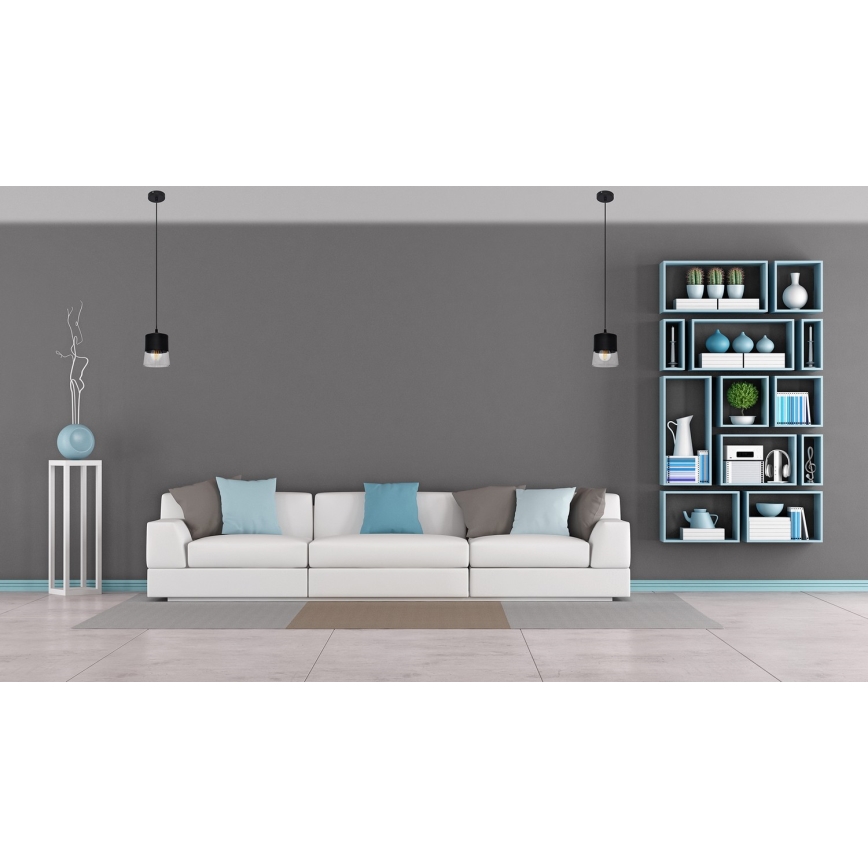 Luster na sajli FERGIE 1xE27/15W/230V crna