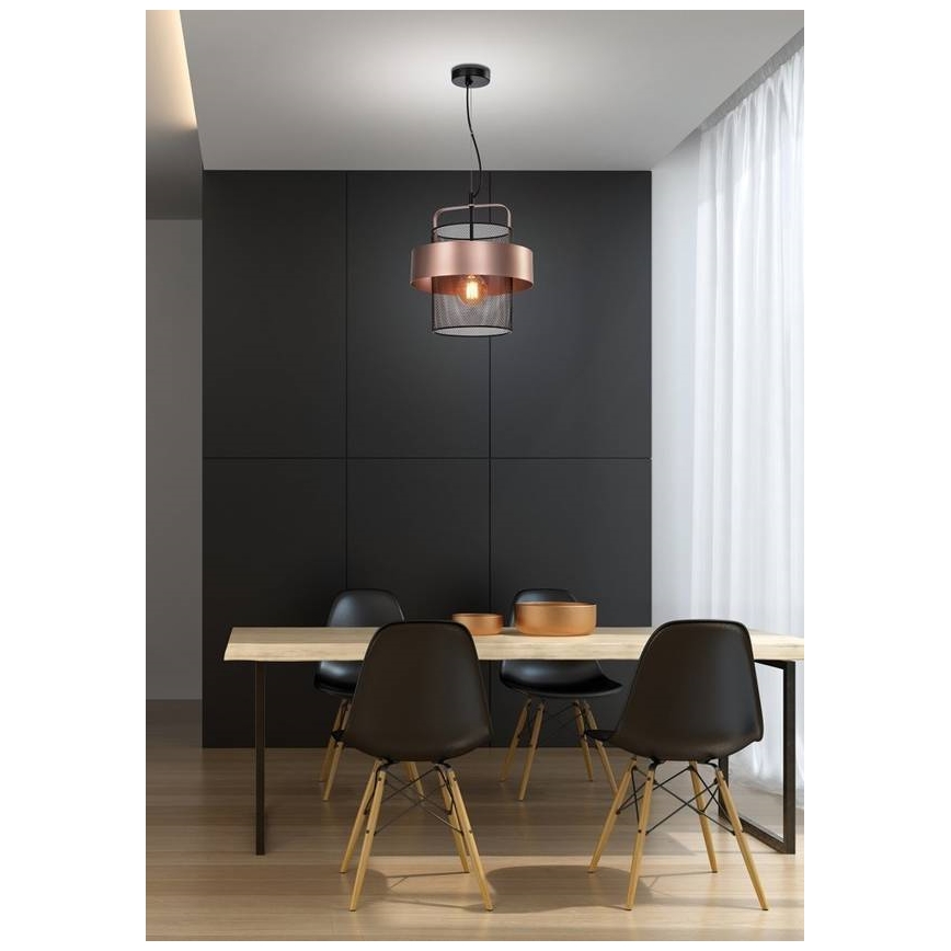 Luster na sajli FIBA 1xE27/60W/230V rose gold/crna