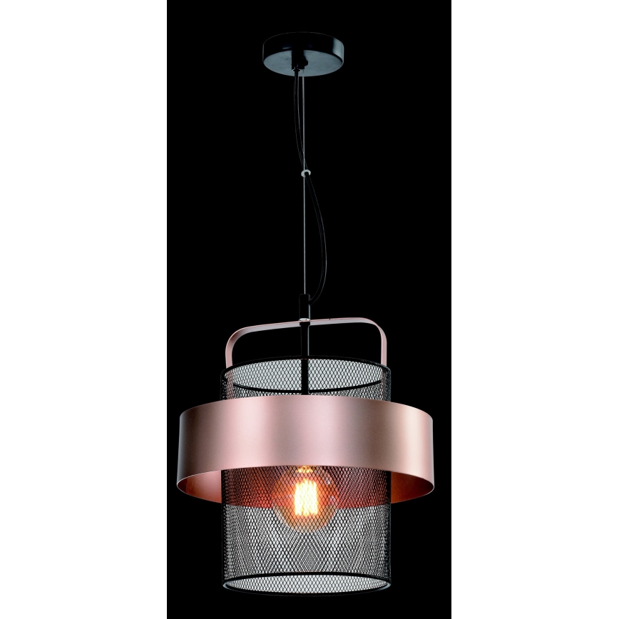Luster na sajli FIBA 1xE27/60W/230V rose gold/crna