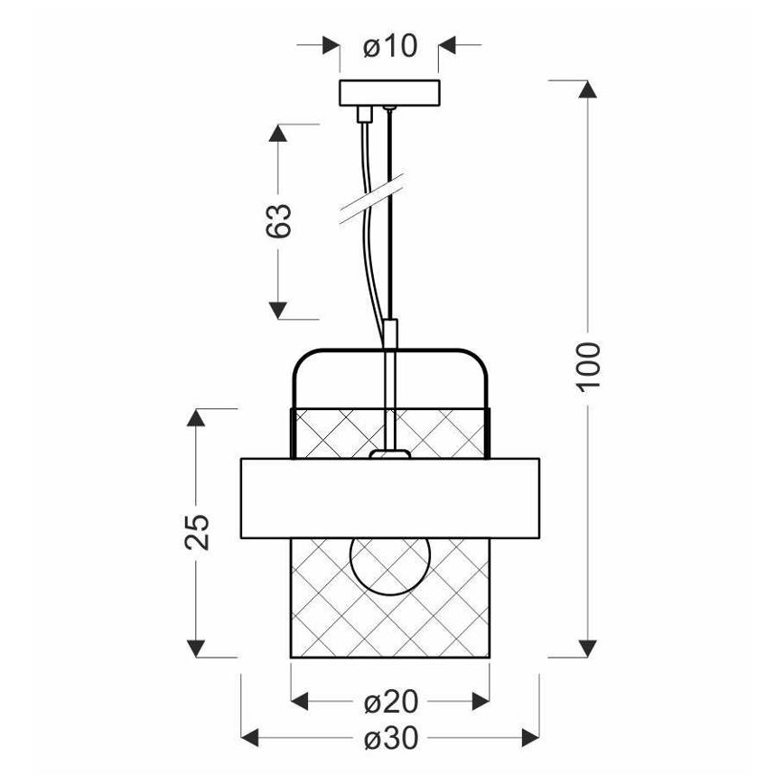 Luster na sajli FIBA 1xE27/60W/230V srebrna/crna