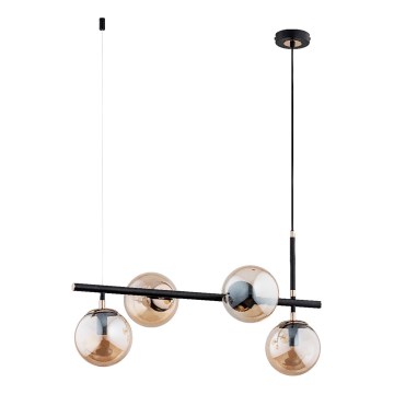 Luster na sajli FIORE 4xE14/10W/230V crna