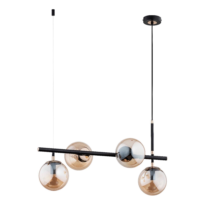 Luster na sajli FIORE 4xE14/10W/230V crna
