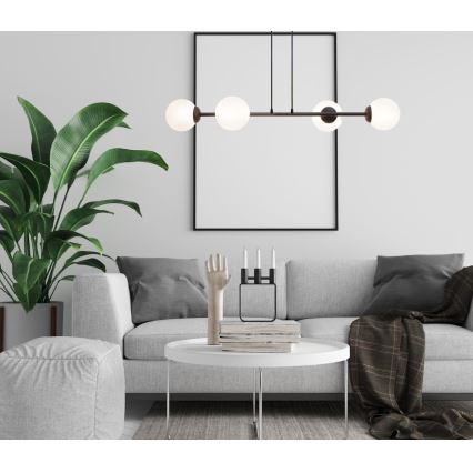 Luster na sajli FIRA 4xE27/60W/230V crna