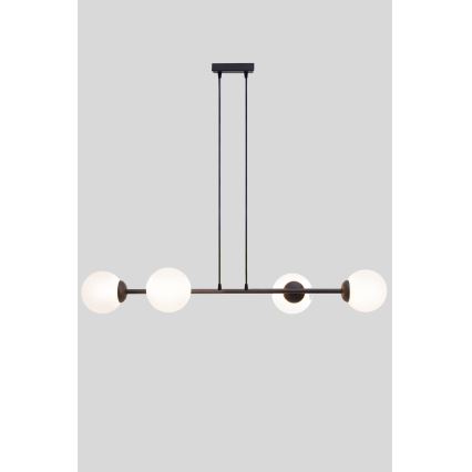 Luster na sajli FIRA 4xE27/60W/230V crna