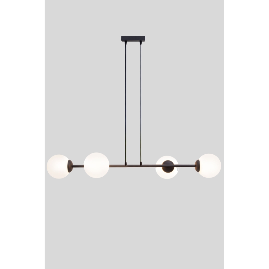 Luster na sajli FIRA 4xE27/60W/230V crna