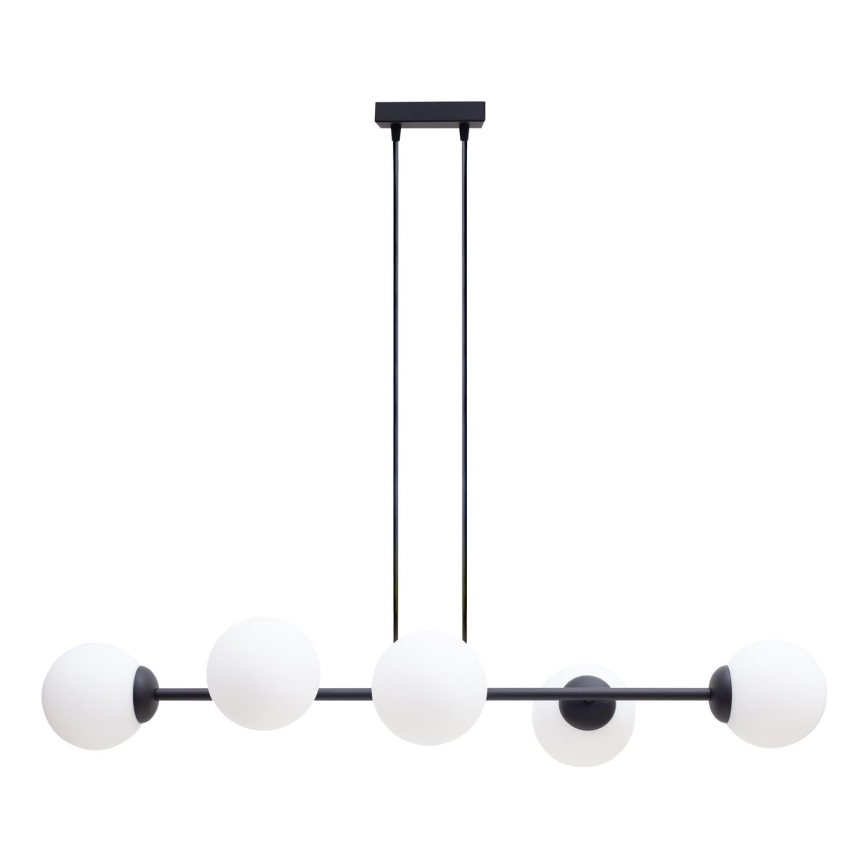 Luster na sajli FIRA 5xE27/60W/230V crna