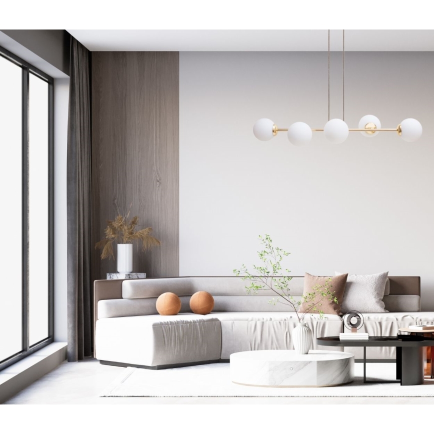 Luster na sajli FIRA 5xE27/60W/230V crna