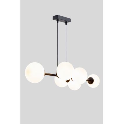 Luster na sajli FIRA 5xE27/60W/230V crna