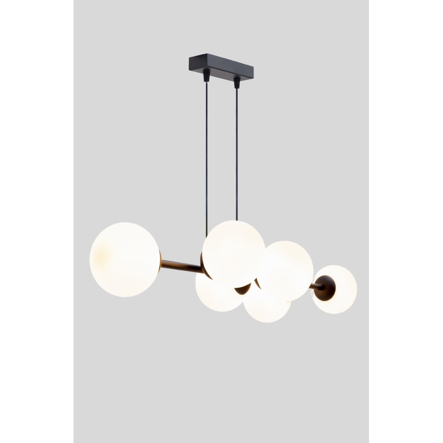 Luster na sajli FIRA 5xE27/60W/230V crna