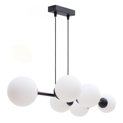 Luster na sajli FIRA 5xE27/60W/230V crna
