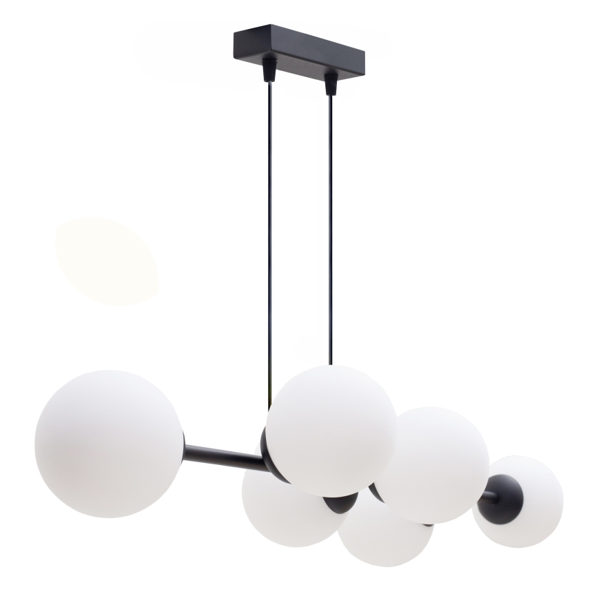 Luster na sajli FIRA 5xE27/60W/230V crna