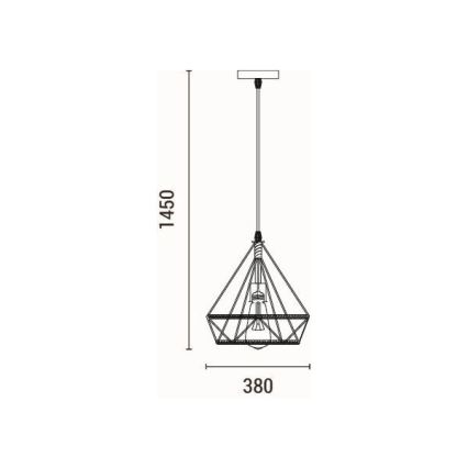 Luster na sajli FLARE 1xE27/15W/230V pr. 38 cm bež
