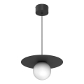 Luster na sajli FLAT 1xE27/15W/230V crni
