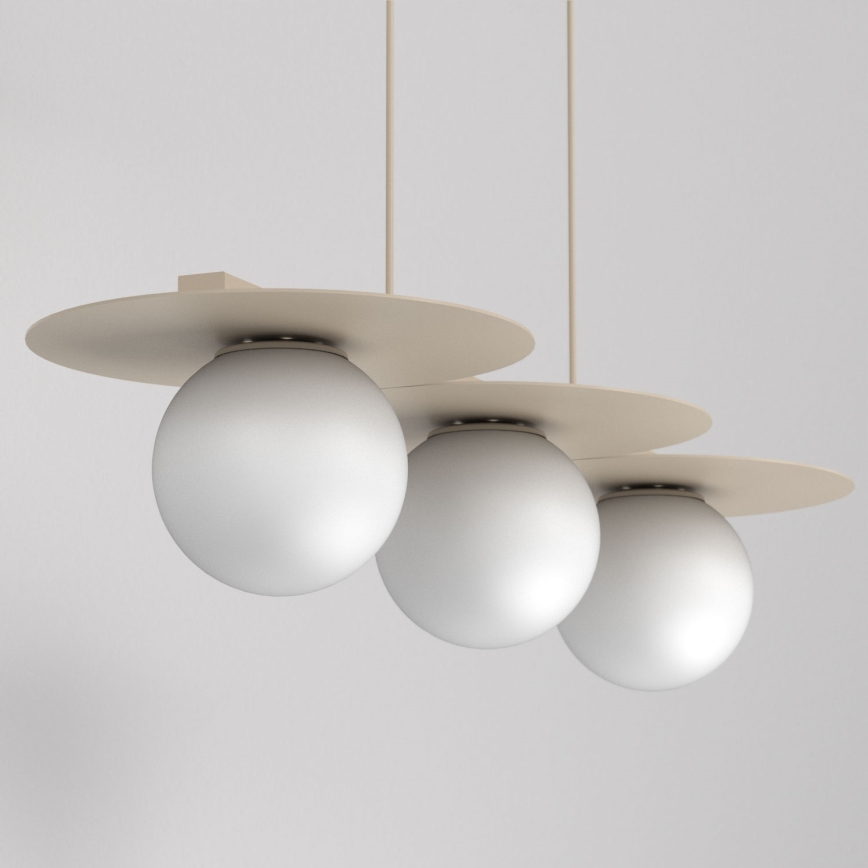 Luster na sajli FLAT 3xE27/15W/230V bež