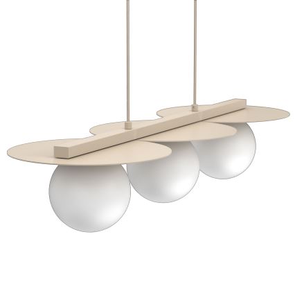Luster na sajli FLAT 3xE27/15W/230V bež