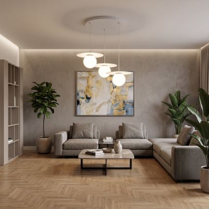Luster na sajli FLAT 3xE27/15W/230V bijela