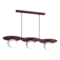 Luster na sajli FLAT 3xE27/15W/230V bordo