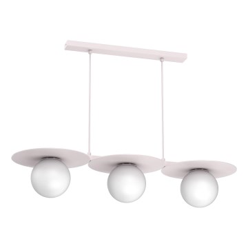 Luster na sajli FLAT 3xE27/15W/230V krem boje